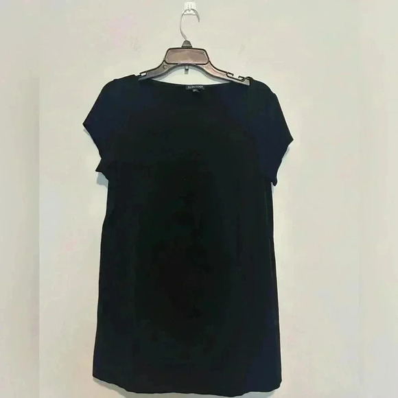Eileen Fisher Womens Large Black Short Sleeve Basic Viscose/Spandex Tunic - Picture 1 of 4